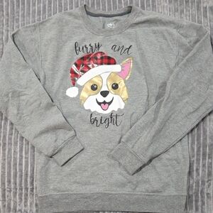 Gray Corgi Christmas Sweater